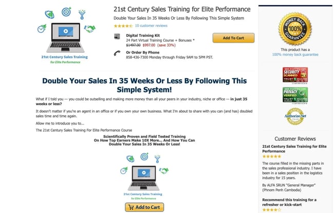Brian Tracy’s 21st century sales training course. 