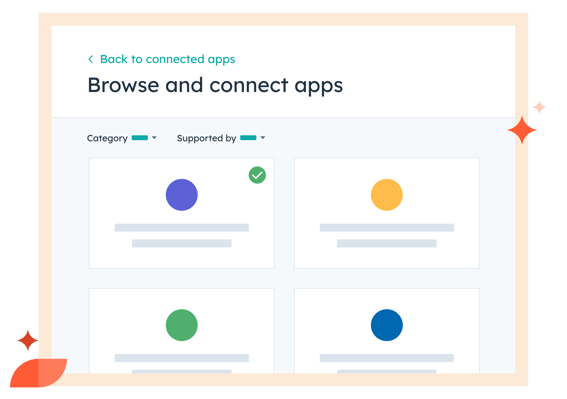 Product screenshot of HubSpot app connection