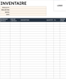 Modèle gratuit de feuille d'inventaire