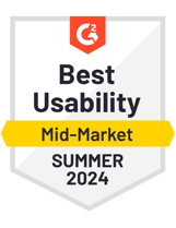 G2 Badge 2024 - Best Usability - Mid-Market
