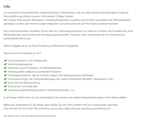 LinkedIn-Zusammenfassung Beispiel 3