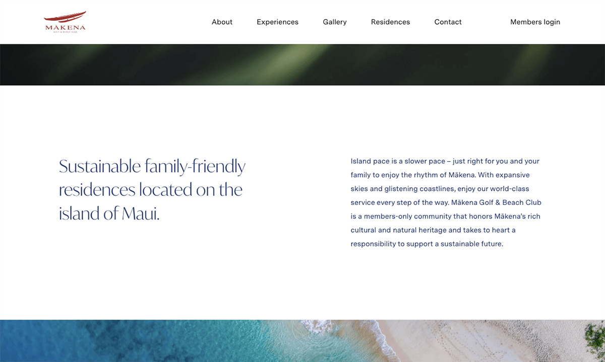 Beispiel für schöne Website Makena Golf and Beach Club