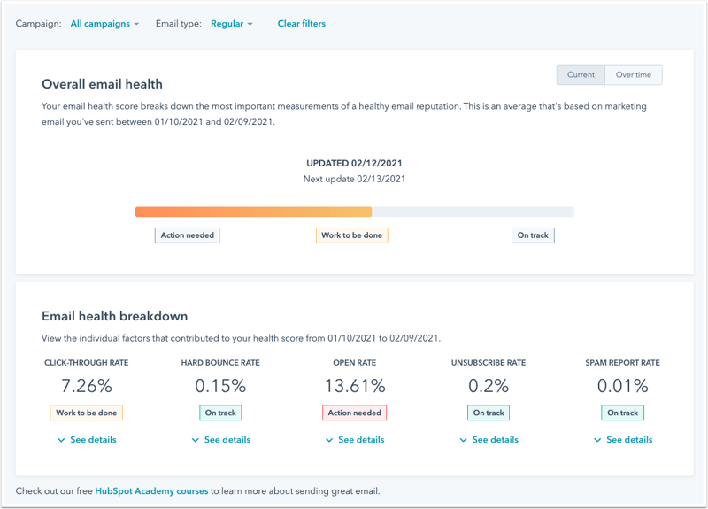 Monitor your email sending reputation with the email health tool