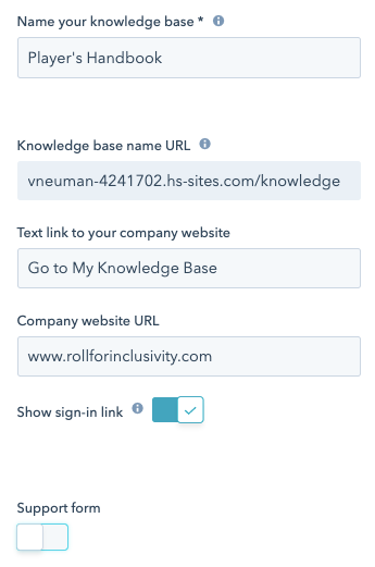 Customize your knowledge base template