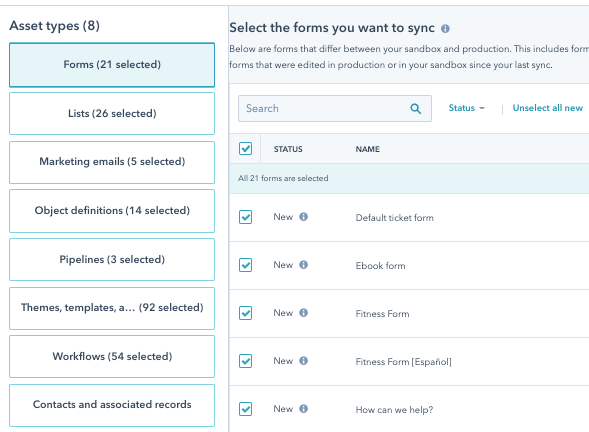 select-assets-to-sync-sandbox