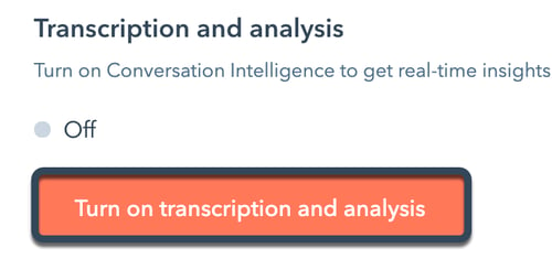 Botón para activar la opción de transcripción y análisis.