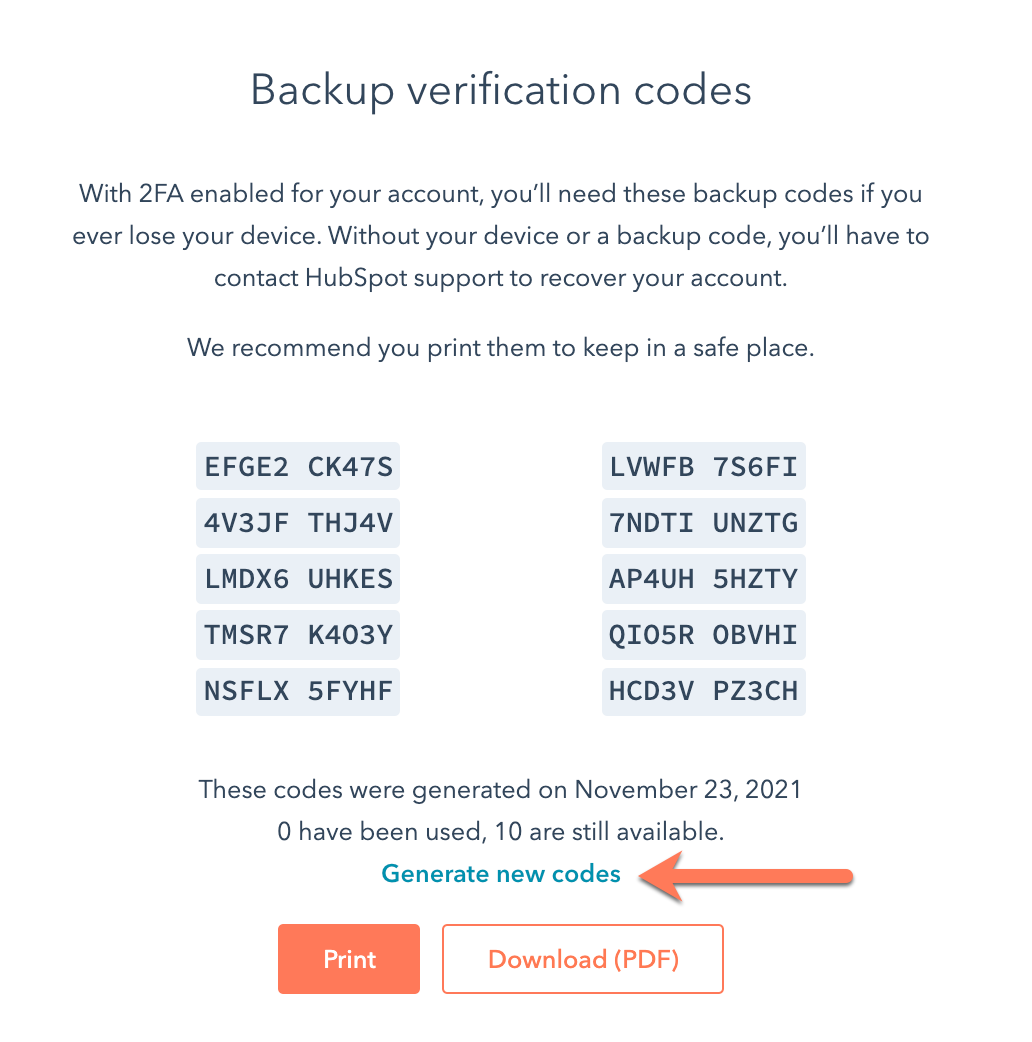 google authenticator backup all codes