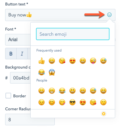 adicionar emoji ao módulo de botão