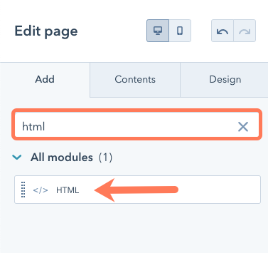 add-html-module-to-page