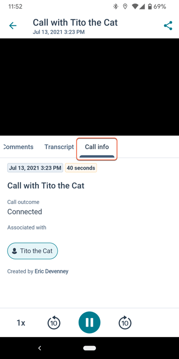 call - info - tab - Android