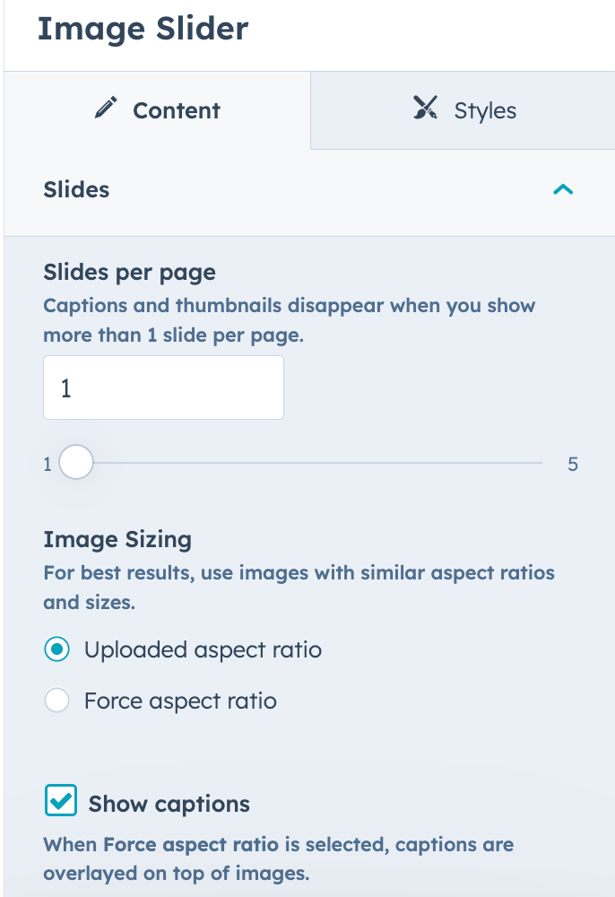 Use image slider modules