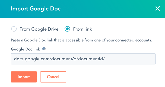 import a google doc from link