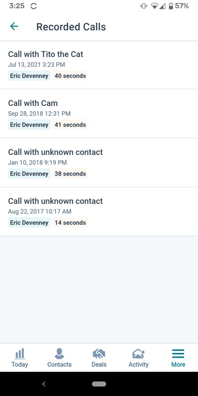 list-of-calls-android