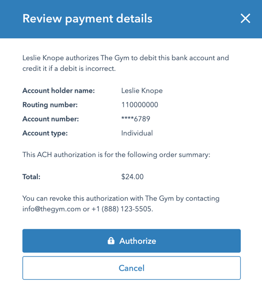 review-ach-payment-details