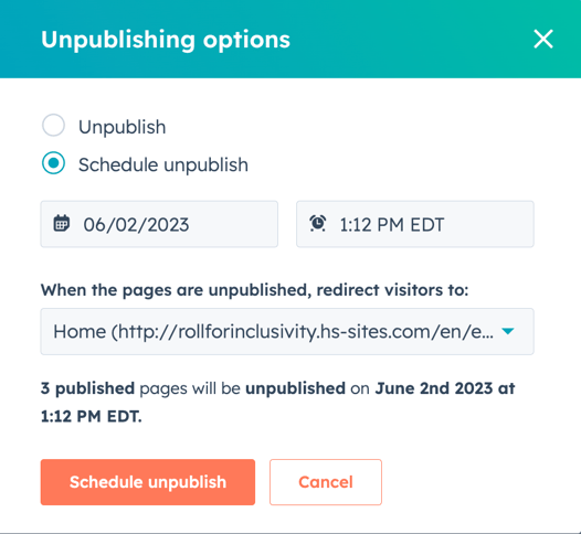 schedule-unpublish-pages-in-bulk (calendrier de publication des pages en vrac)