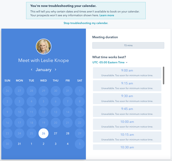 scheduling-page-troubleshooting-mode