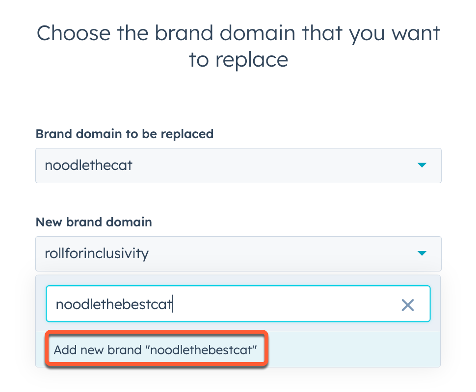 Replace your brand domain