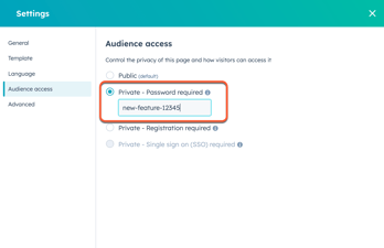 Password protect a page