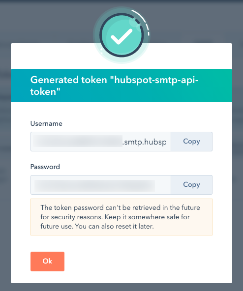 smtp-token-generated-modal