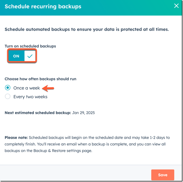 agendamento de backups