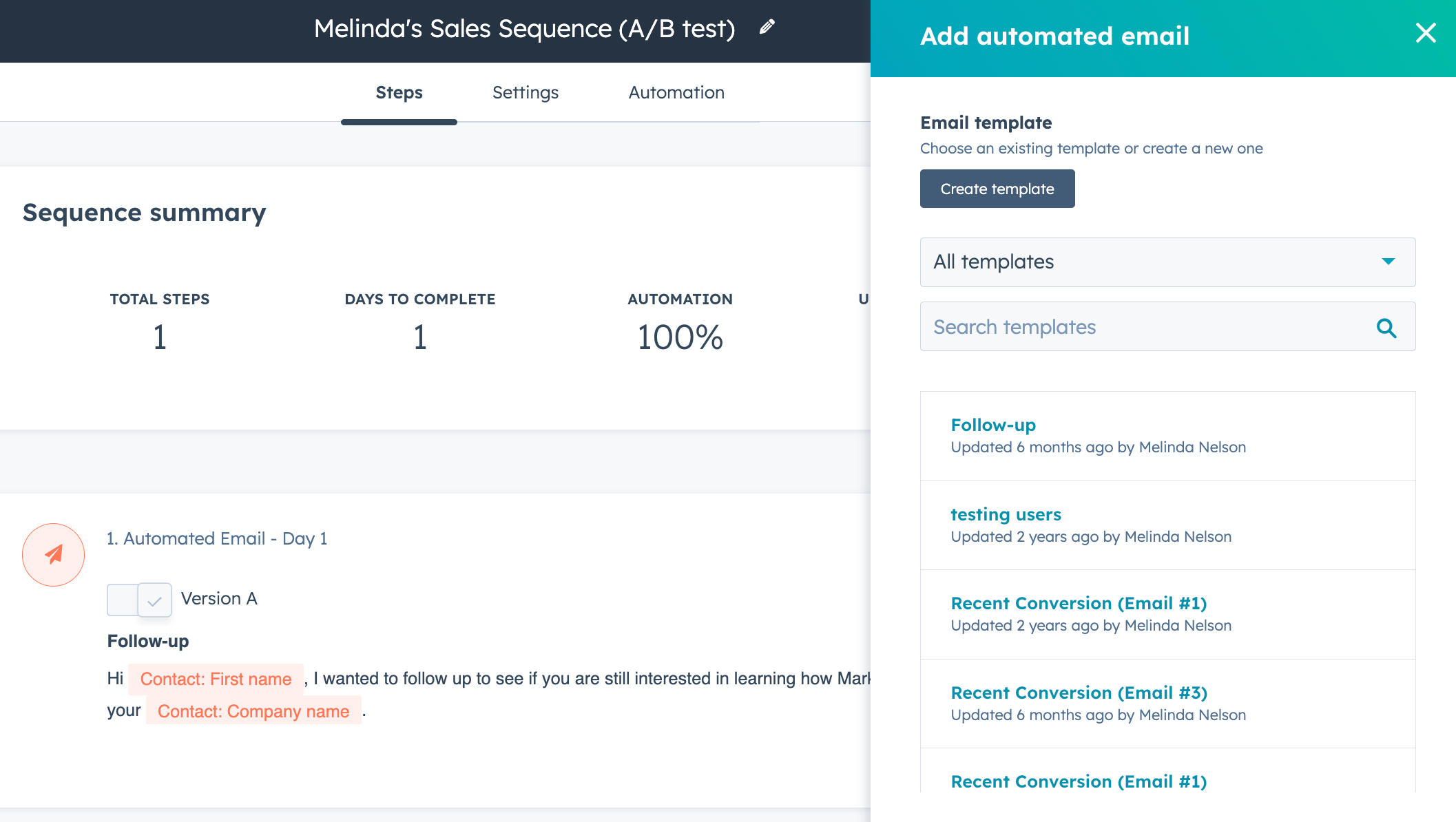 Automate A/B Testing Emails With Sequences