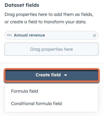 criar conjuntos de dados de campos de fórmulas