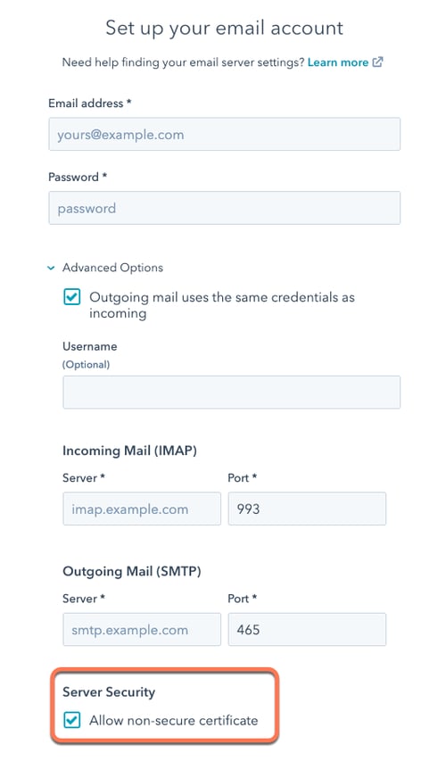 Troubleshoot errors when connecting an inbox with IMAP and SMTP