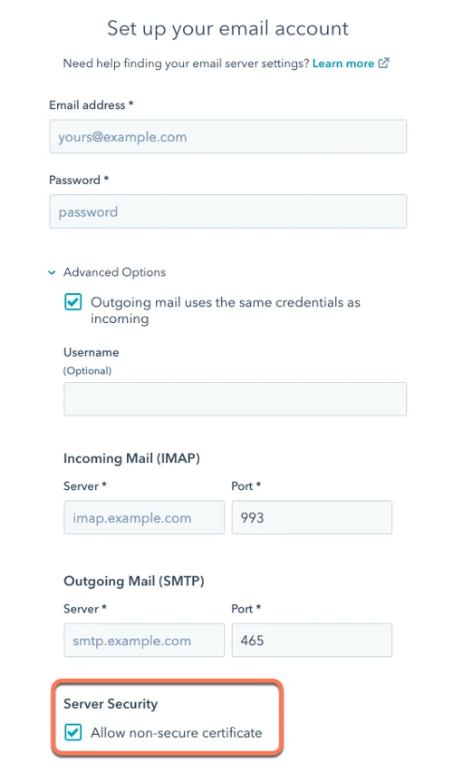 Troubleshoot errors when connecting an inbox with IMAP and SMTP