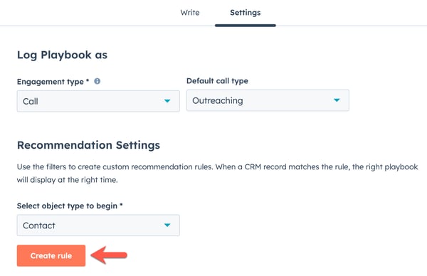 recommendation settings
