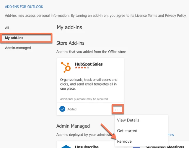 remove-hubspot-sales-add-in-from-outlook-desktop-client