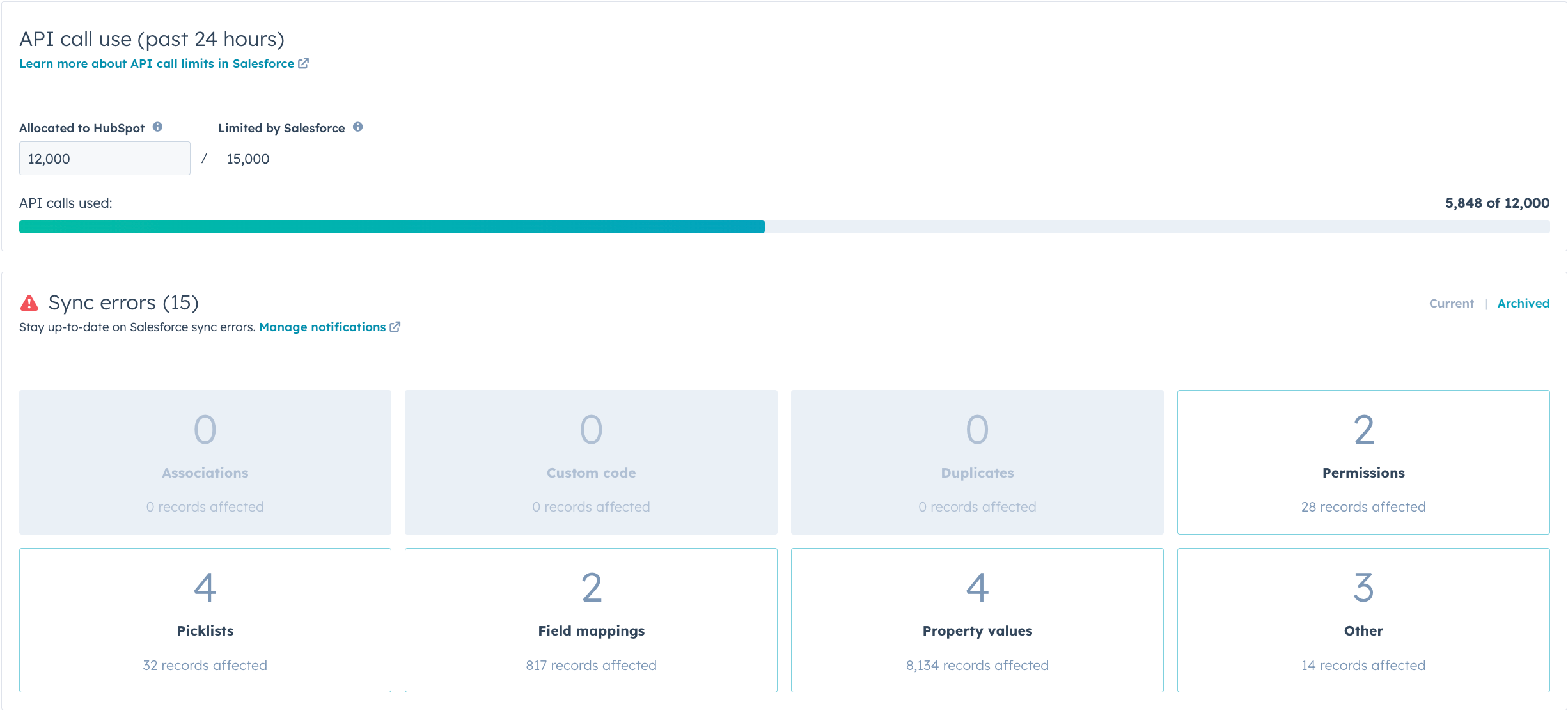 salesforce-integration-settings