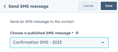 envoyer un message par SMS dans les workflows