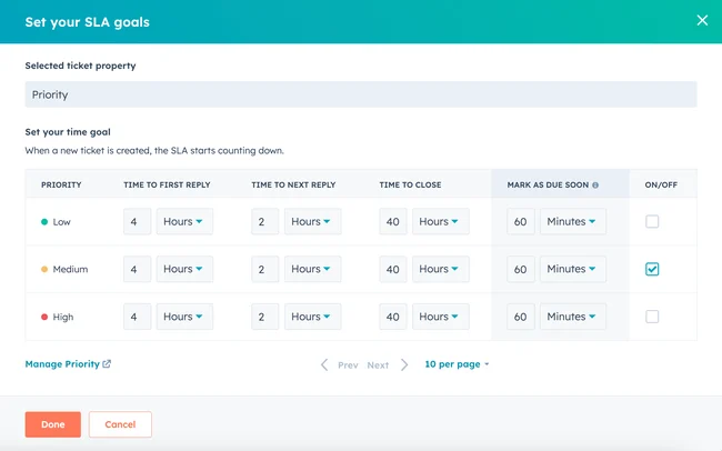 dialogue "set-up-sla-goals-ticket-properties