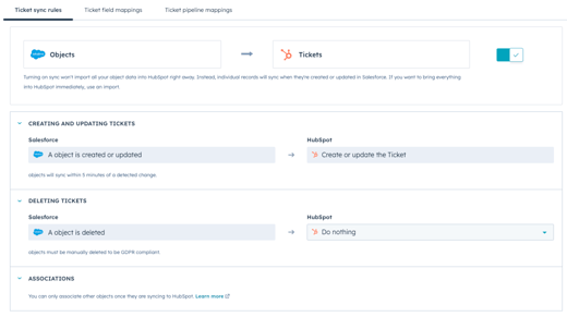 Sync Salesforce cases to HubSpot tickets