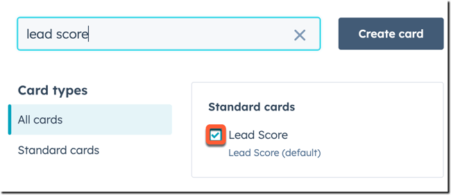 ajouter une carte de score