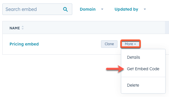 Embed content using an embed code