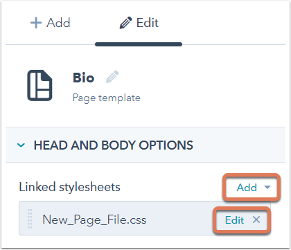 Create, edit, and attach CSS files to style your site