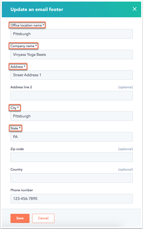 How to set up your email footer information