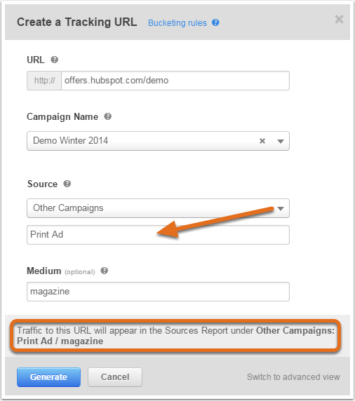 How to create a tracking URL for a landing page