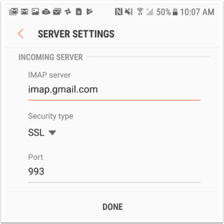 Android screenshot finding email source server