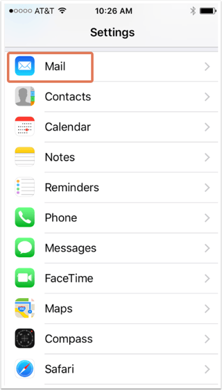 Find source server information on iOS screenshot arrow on Mail