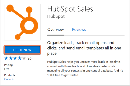 HubSpot Sales Add in Office 365