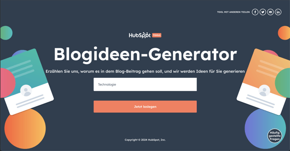 KI-Blog-Ideen-Generator von HubSpot