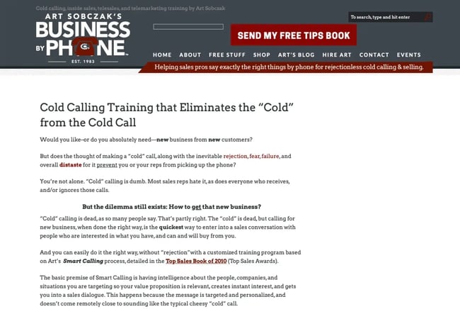 Art Sobczak’s cold calling sales training course. 