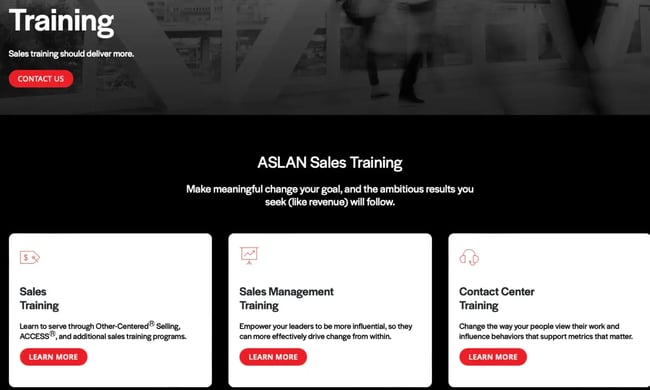 ASLAN sales training course. 