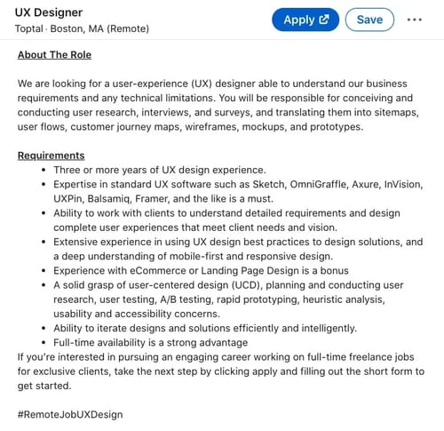 ux designer job