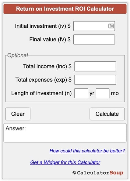  Best Social Media ROI Measurement Tools: calculator soup