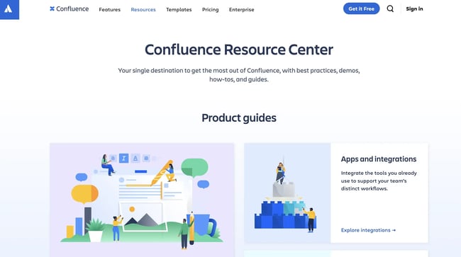 Confluence Resource Center offers product guides, demos, and more. 