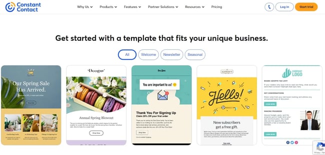  bulk email service, Constant Contact's email marketing templates