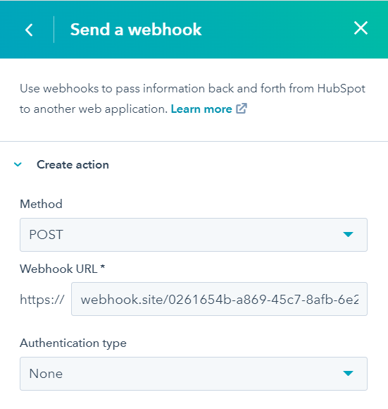 Use webhooks with HubSpot workflows